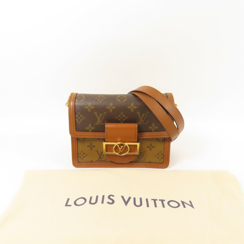 LOUIS VUITTON Monogram Reverse Mini Dauphine金扣肩背袋-10