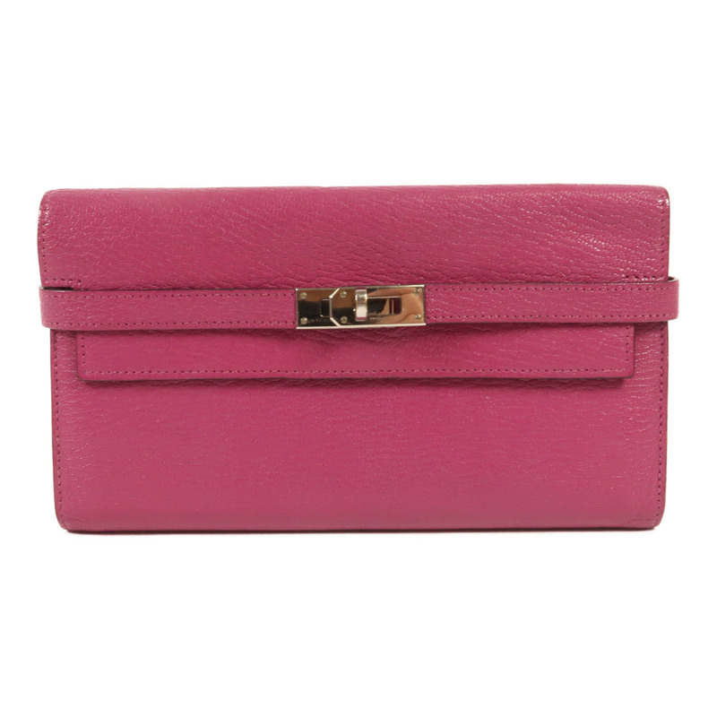 HERMES Togo皮革Kelly Wallet銀扣長錢包-0