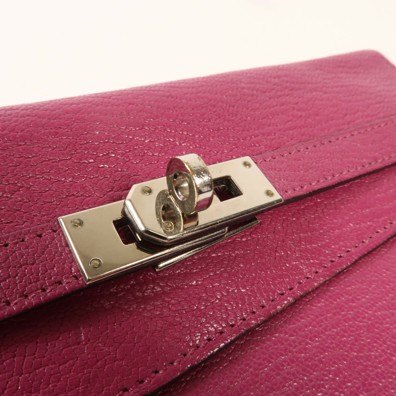 HERMES Togo皮革Kelly Wallet銀扣長錢包-5