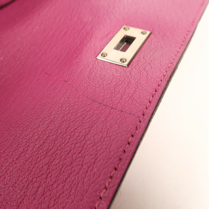 HERMES Togo皮革Kelly Wallet銀扣長錢包-11