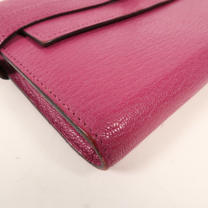 HERMES Togo皮革Kelly Wallet銀扣長錢包-12