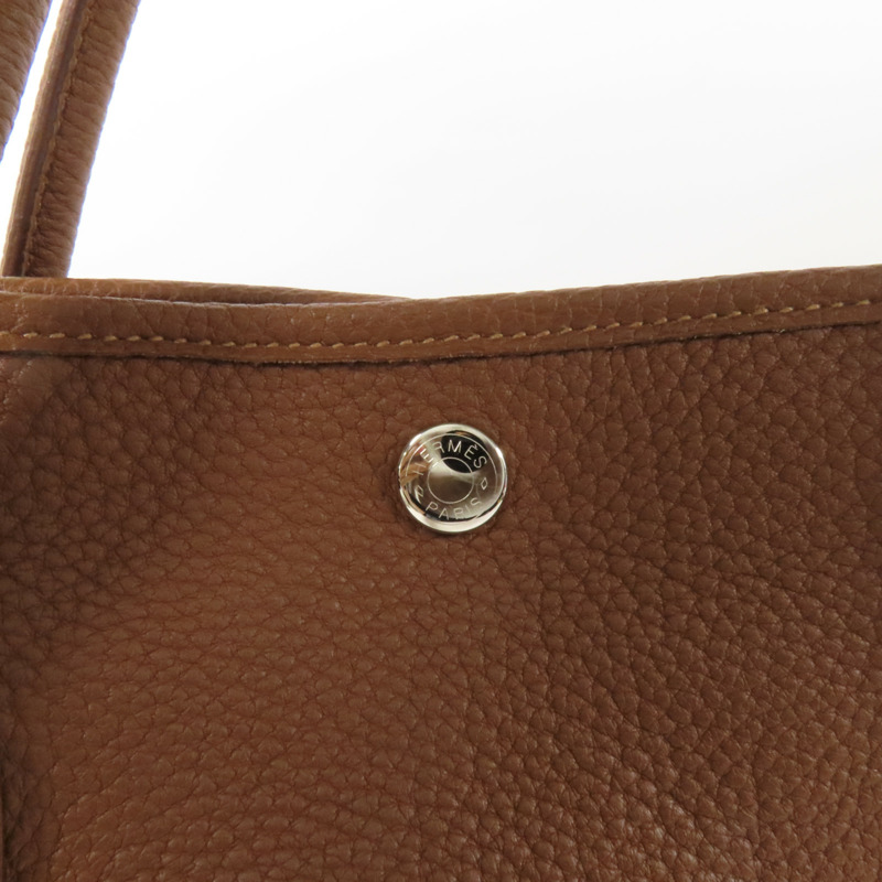 HERMES Negonda皮革Garden Party PM手挽袋Marron d'Inde-6