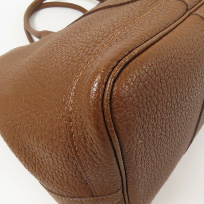 HERMES Negonda皮革Garden Party PM手挽袋Marron d'Inde-12
