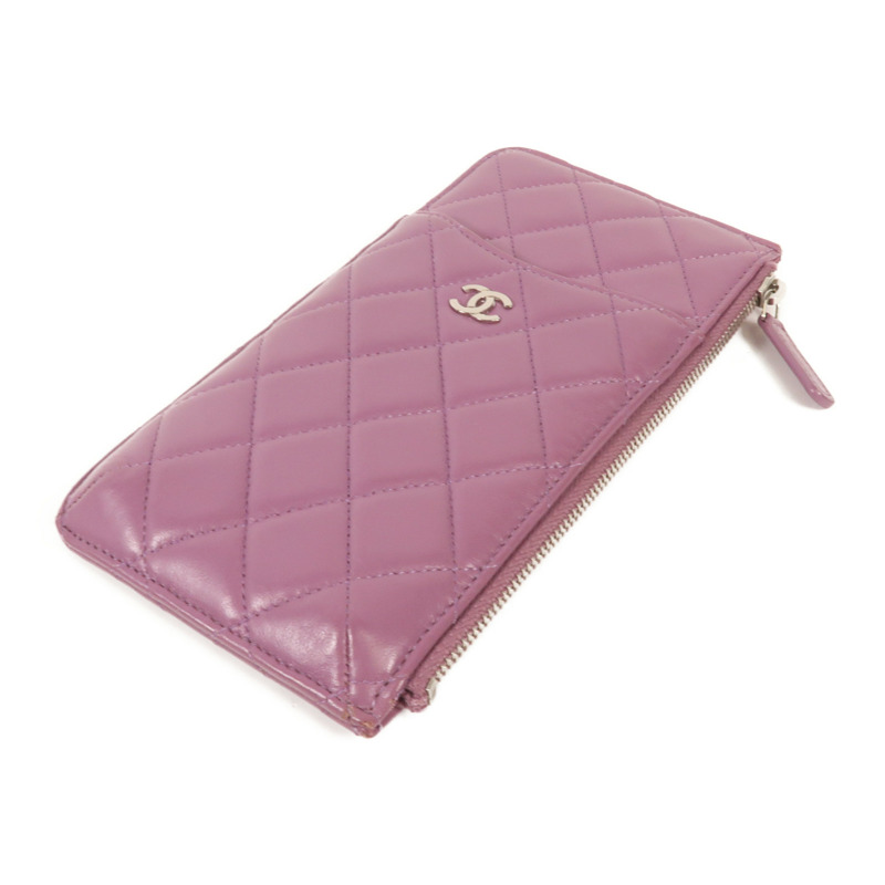 CHANEL 羊皮皮革Clutch Bag銀扣手拿包-3