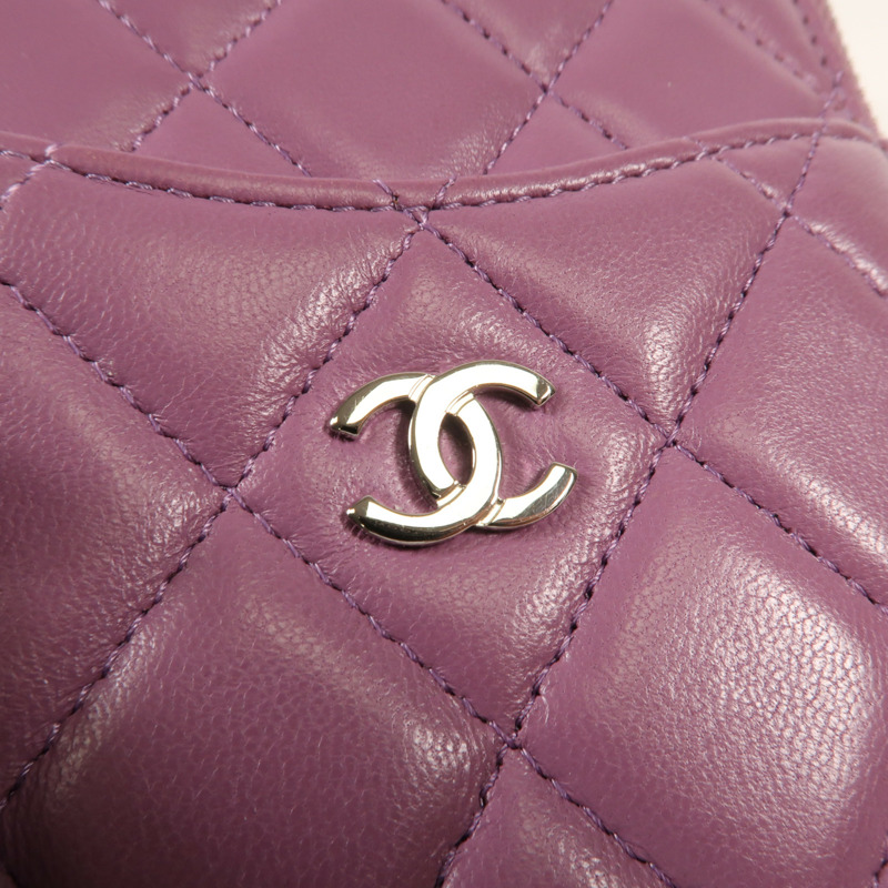 CHANEL 羊皮皮革Clutch Bag銀扣手拿包-5