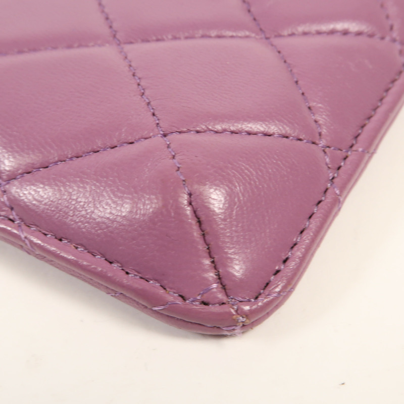 CHANEL 羊皮皮革Clutch Bag銀扣手拿包-9