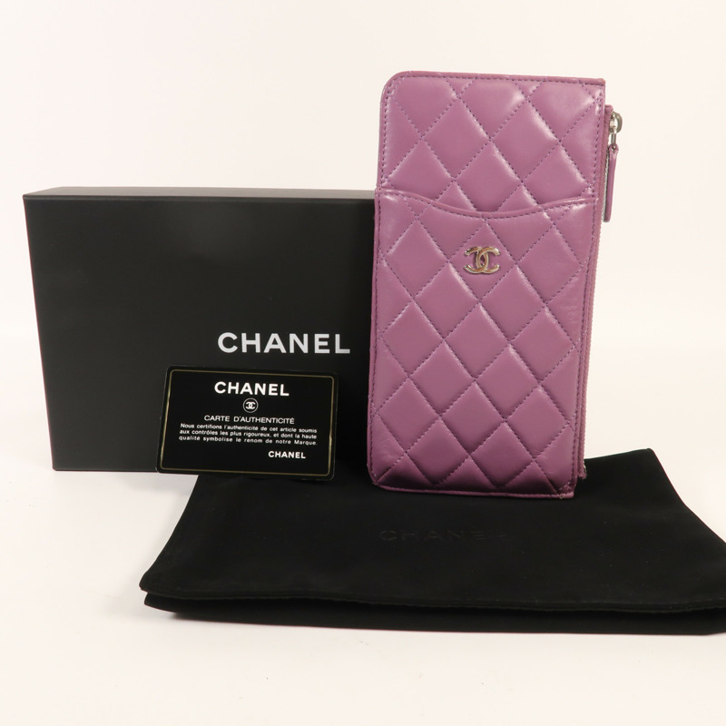 CHANEL 羊皮皮革Clutch Bag銀扣手拿包-13