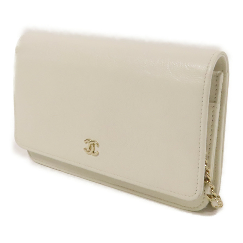 CHANEL 牛皮皮革WOC Wallet On Chain金扣鏈帶肩背袋-2