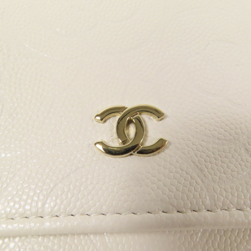 CHANEL 牛皮皮革WOC Wallet On Chain金扣鏈帶肩背袋-10