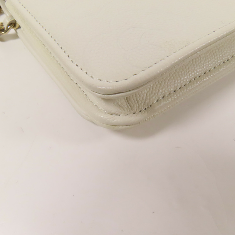 CHANEL 牛皮皮革WOC Wallet On Chain金扣鏈帶肩背袋-15