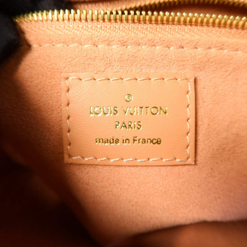 LOUIS VUITTON Monogram Petite Malle Souple金扣手挽肩背兩用袋棕色/粉紅色-6