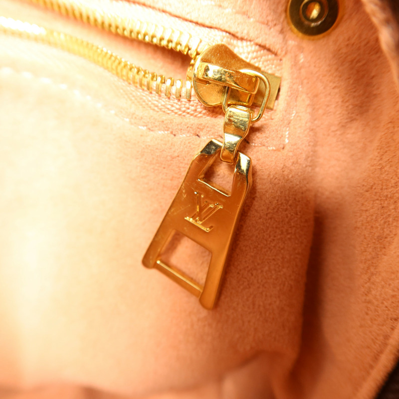 LOUIS VUITTON Monogram Petite Malle Souple金扣手挽肩背兩用袋棕色/粉紅色-8