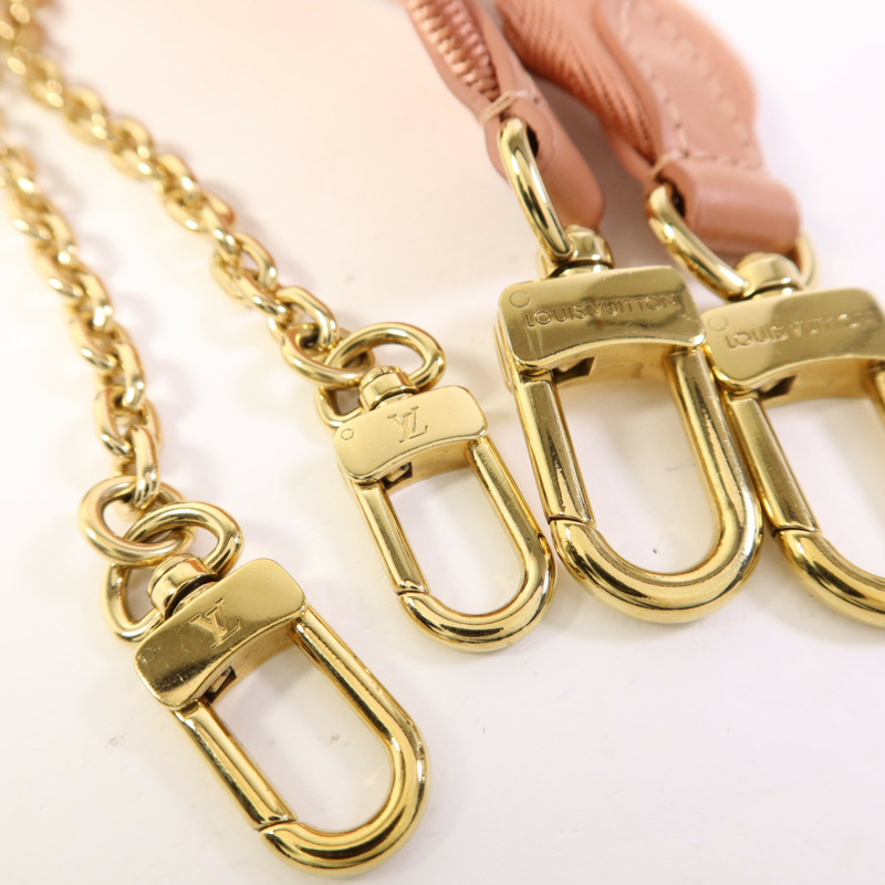 LOUIS VUITTON Monogram Petite Malle Souple金扣手挽肩背兩用袋棕色/粉紅色-11