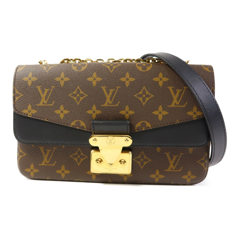 LOUIS VUITTON Monogram Marceau金扣肩背袋棕色-0