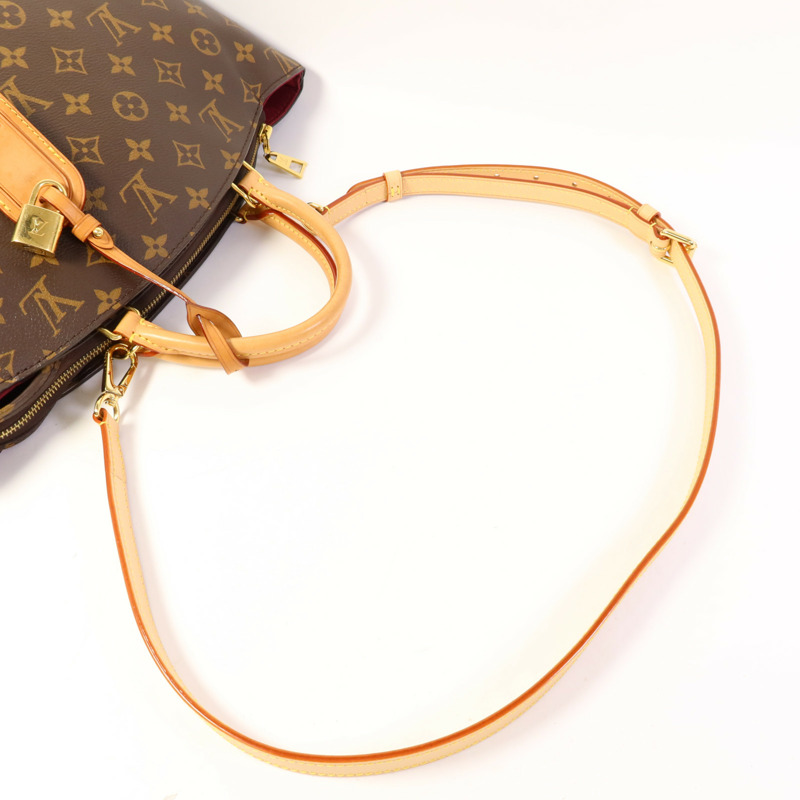 LOUIS VUITTON Monogram Petit Palais金扣手挽肩背兩用袋棕色-4