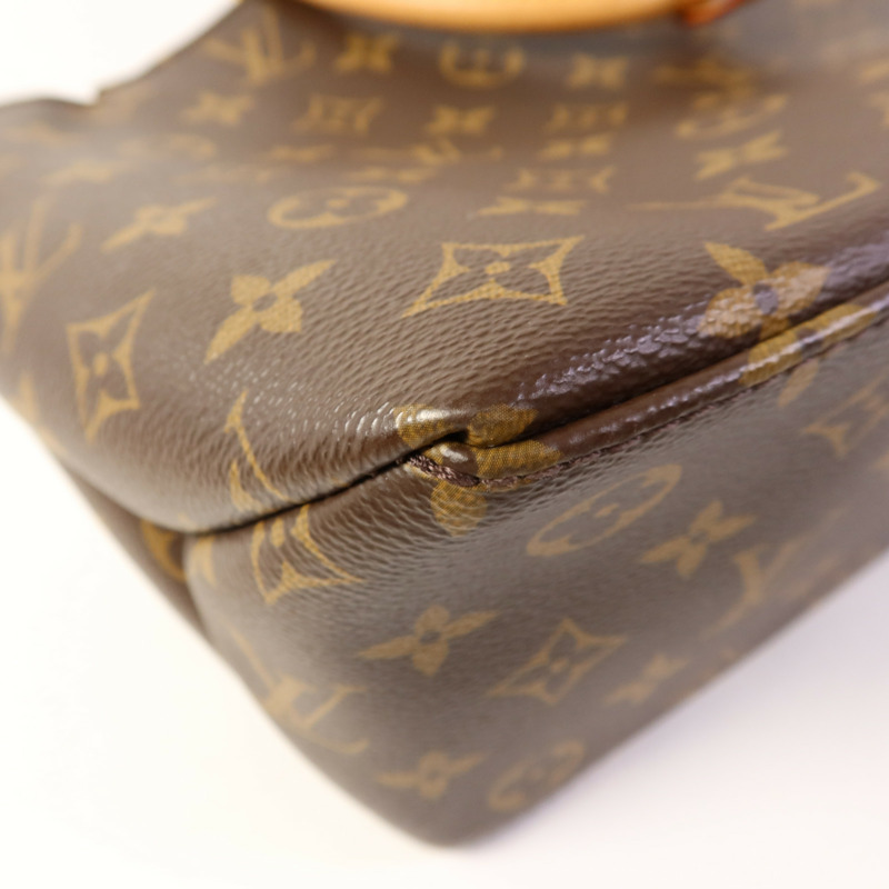 LOUIS VUITTON Monogram Petit Palais金扣手挽肩背兩用袋棕色-10