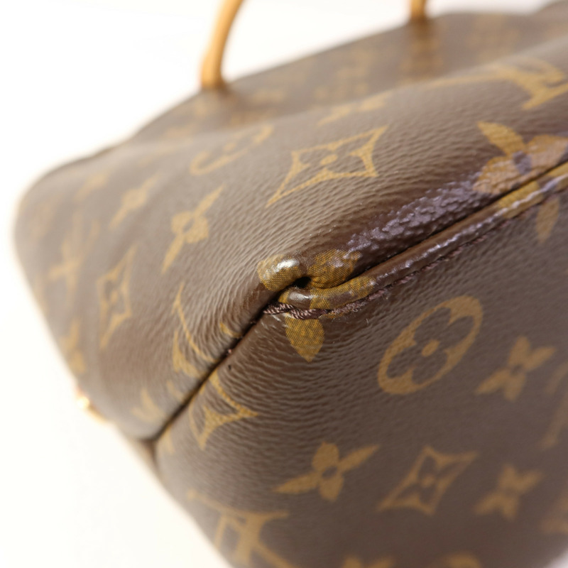 LOUIS VUITTON Monogram Petit Palais金扣手挽肩背兩用袋棕色-12
