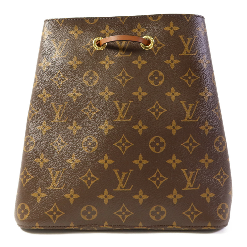 LOUIS VUITTON Monogram NeoNoe MM金扣肩背袋棕色-1