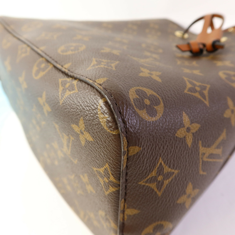 LOUIS VUITTON Monogram NeoNoe MM金扣肩背袋棕色-10