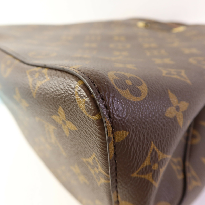 LOUIS VUITTON Monogram NeoNoe MM金扣肩背袋棕色-12