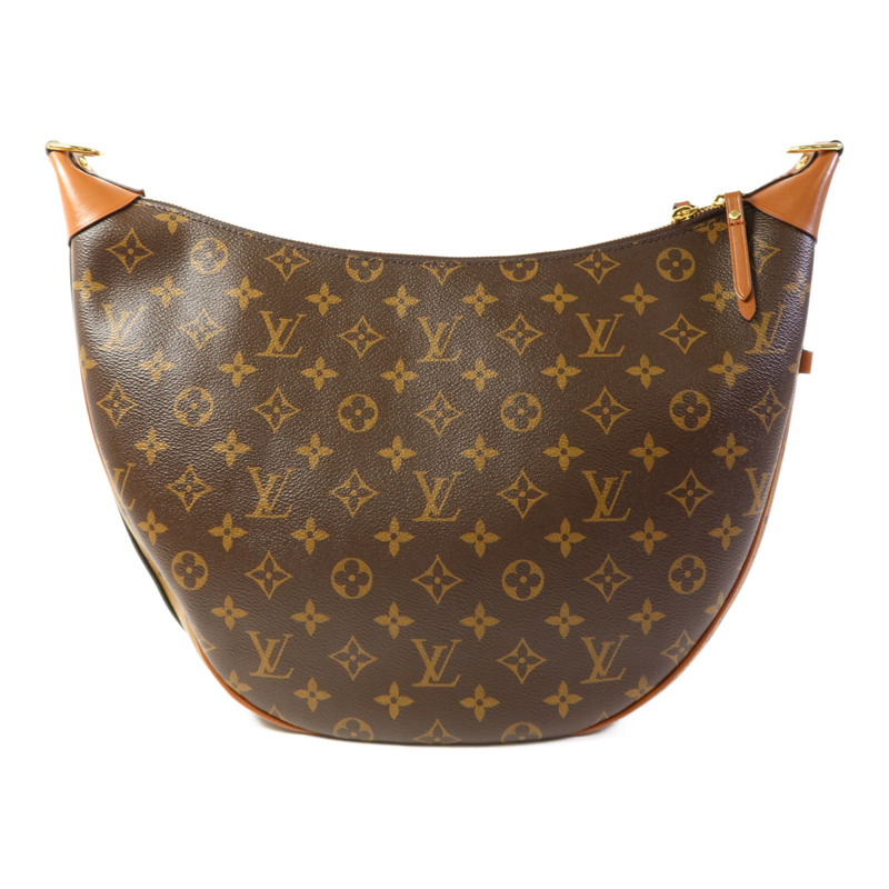 LOUIS VUITTON Monogram Reverse Loop Hobo金扣手挽肩背兩用袋棕色-1
