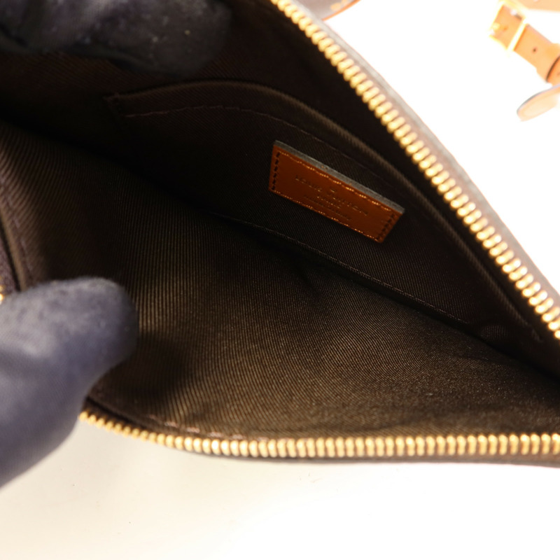 LOUIS VUITTON Monogram Reverse Loop Hobo金扣手挽肩背兩用袋棕色-10