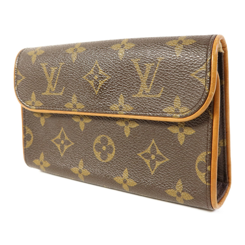 LOUIS VUITTON Monogram Pochette Florentine金扣腰包棕色-2