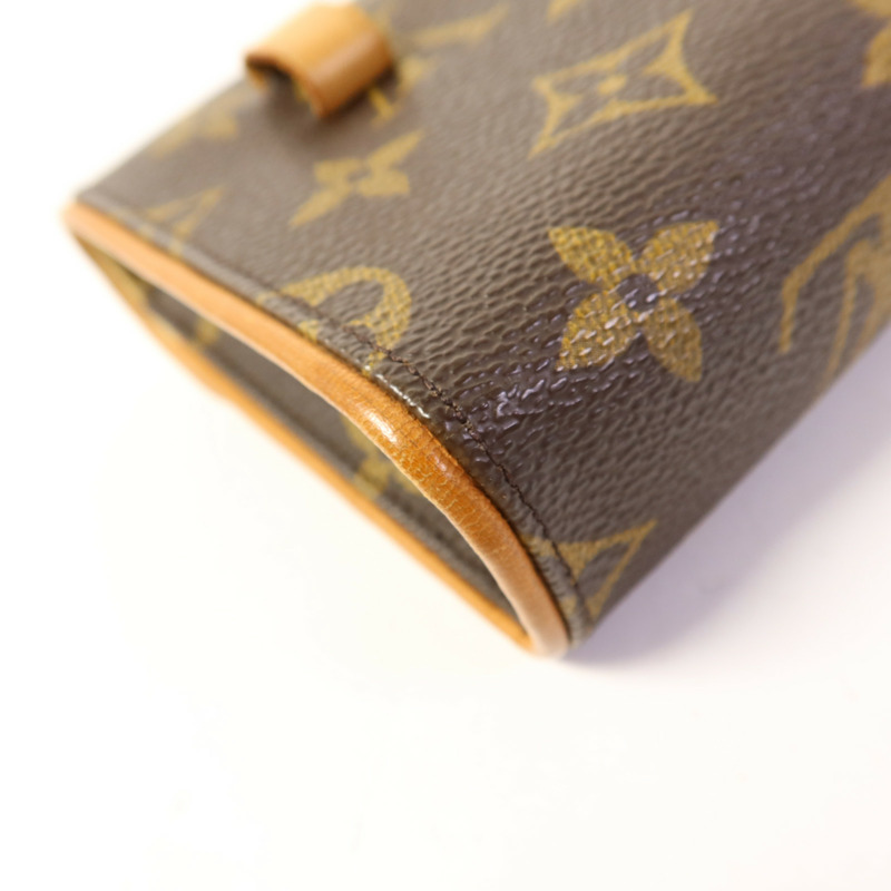 LOUIS VUITTON Monogram Pochette Florentine金扣腰包棕色-15