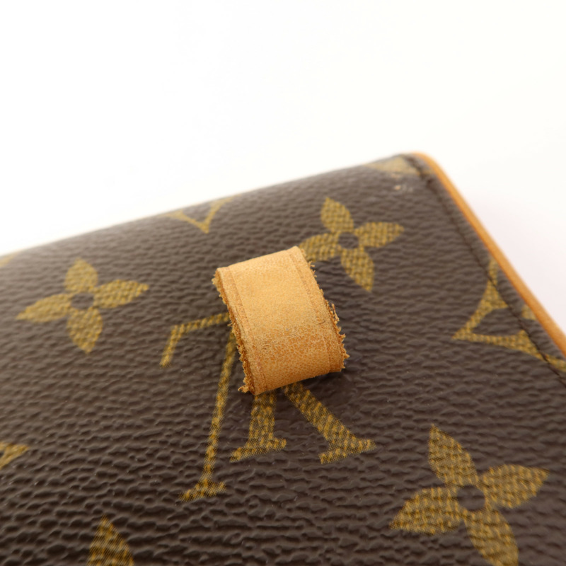 LOUIS VUITTON Monogram Pochette Florentine金扣腰包棕色-16