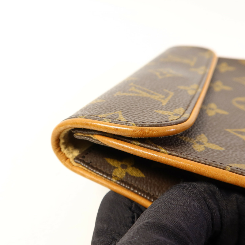 LOUIS VUITTON Monogram Pochette Florentine金扣腰包棕色-19