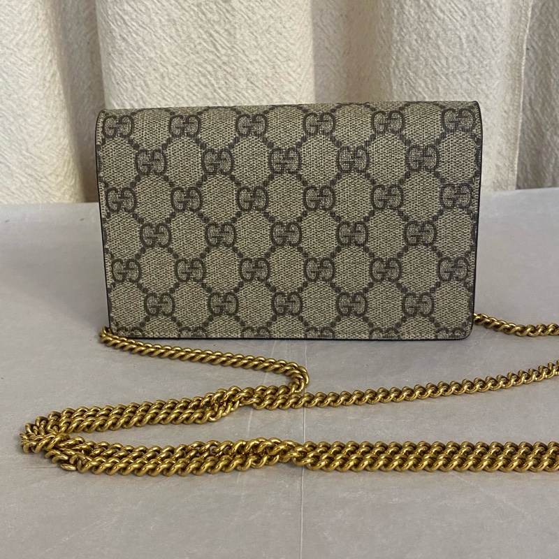 GUCCI古馳 立立體櫻桃裝飾老花logo鏈條包 mini號-1