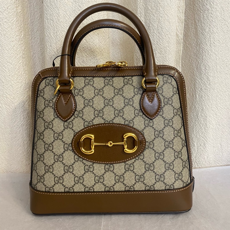 GUCCI古馳 Horsebit 1955 马衔扣百搭复古金貝殼包 小號-0