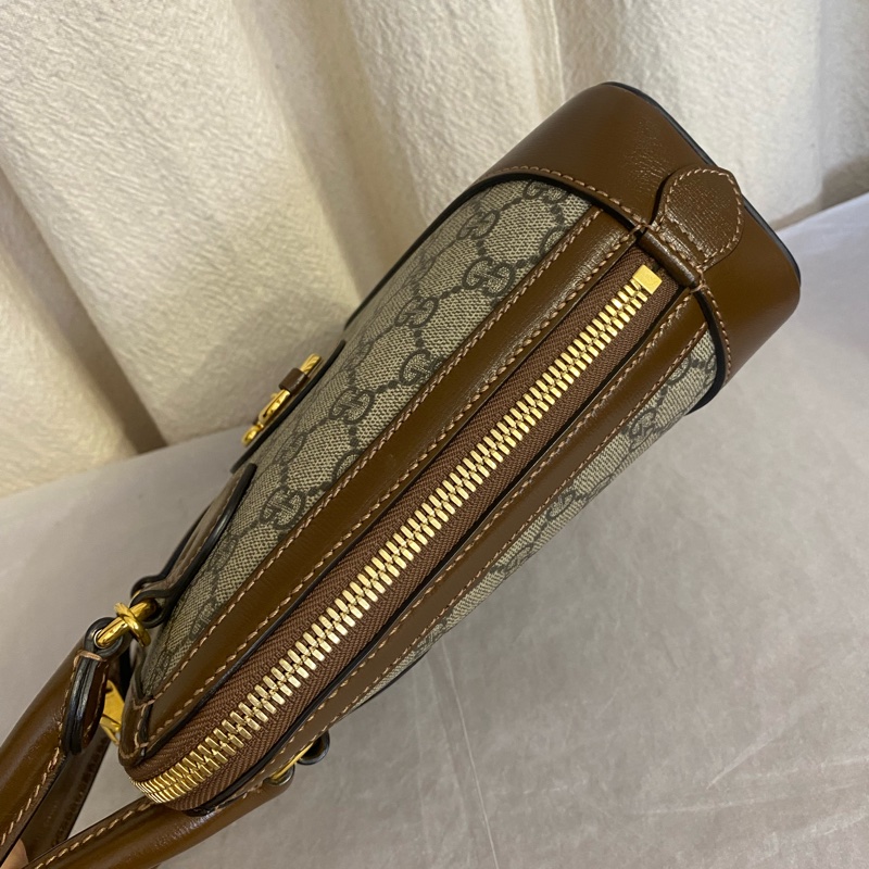 GUCCI古馳 Horsebit 1955 马衔扣百搭复古金貝殼包 小號-2