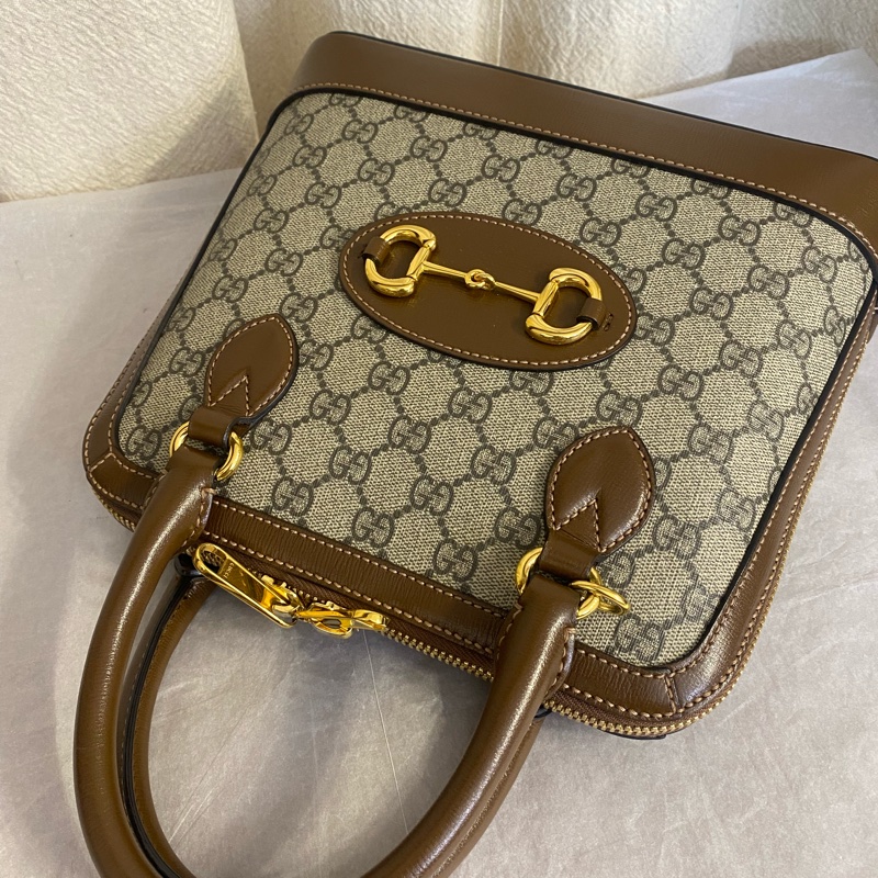 GUCCI古馳 Horsebit 1955 马衔扣百搭复古金貝殼包 小號-3