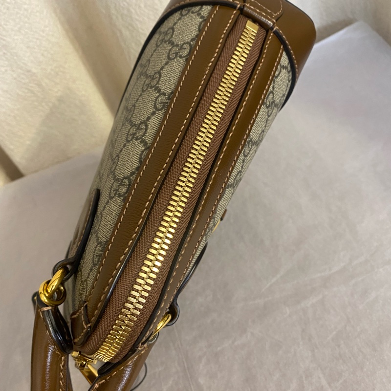 GUCCI古馳 Horsebit 1955 马衔扣百搭复古金貝殼包 小號-4