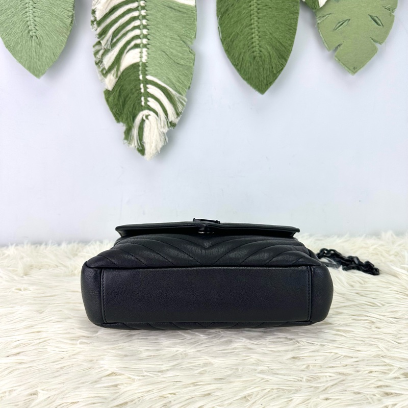 YSL So Black College 羊皮鏈條包 Medium Size-5