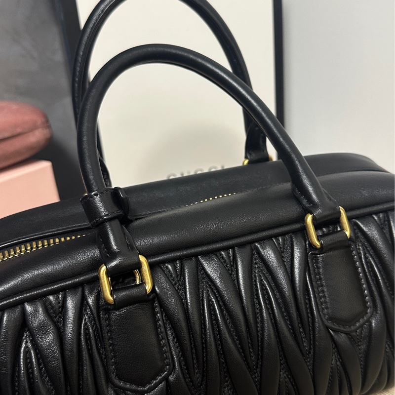 Miu Miu 皺摺保齡球包Arcadie納帕皮革大號-3