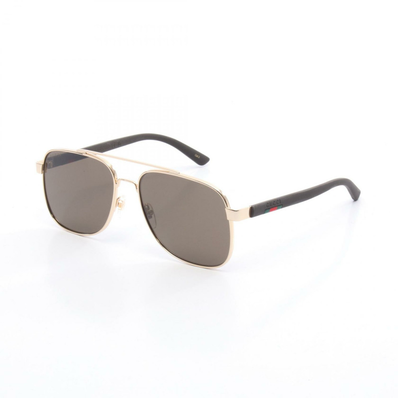 GUCCI 太陽眼鏡 GG0422S003 橡膠鍍金棕色全新男式-1