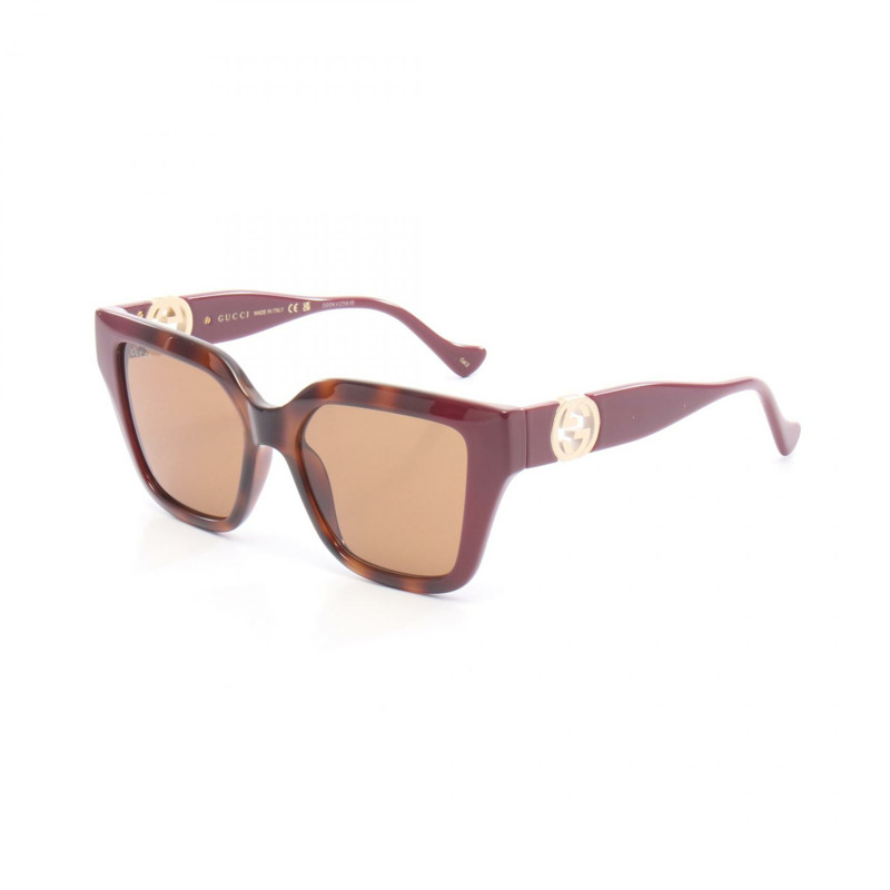 GUCCI 太陽眼鏡 GG1023S009 塑膠/鍍金波爾多色 全新 女士眼鏡-1