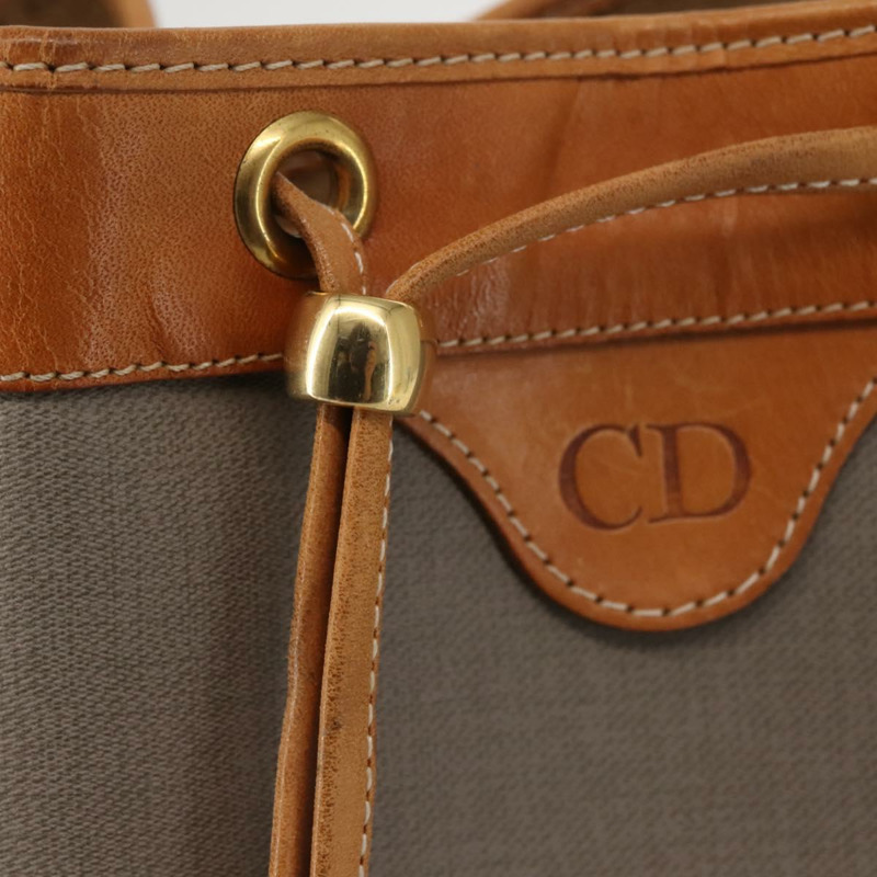 【日本直送】Christian Dior 肩背包 PVC 皮革 灰色 金色 正品 gh991-17
