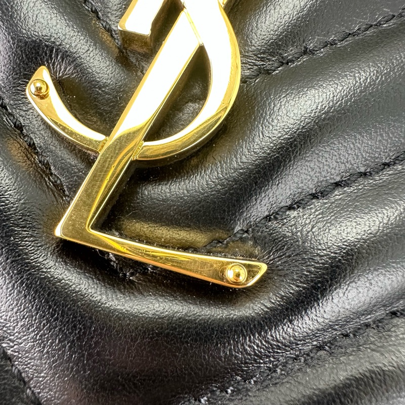 YSL LOU 黑金羊皮流蘇相機包 斜肩包-19