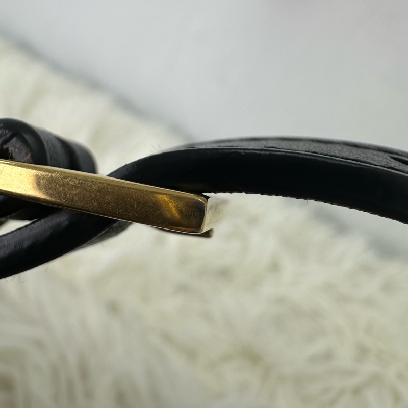 YSL LOU 黑金羊皮流蘇相機包 斜肩包-20