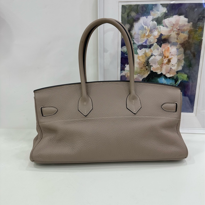 Hermes Birkin shoulder 42，框K，81 gris tourterlle 斑鳩灰銀扣 原始好成色，包型完美-2