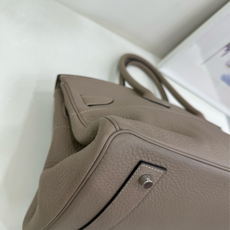 Hermes Birkin shoulder 42，框K，81 gris tourterlle 斑鳩灰銀扣 原始好成色，包型完美-9