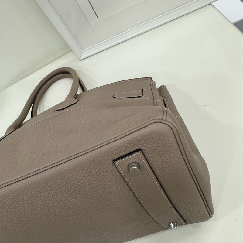 Hermes Birkin shoulder 42，框K，81 gris tourterlle 斑鳩灰銀扣 原始好成色，包型完美-10