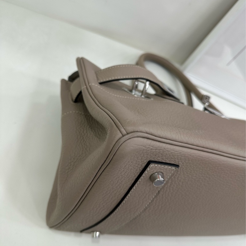 Hermes Birkin shoulder 42，框K，81 gris tourterlle 斑鳩灰銀扣 原始好成色，包型完美-12
