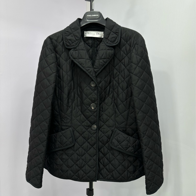 Dior迪奧2019菱格薄款棉服外套 40碼 桑蠶絲夾棉布料,原價港幣4萬多 版型收腰款式不顯胖-0