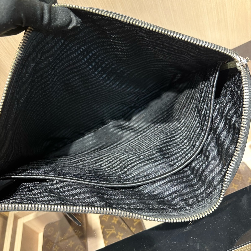 PRADA普拉达 三角形徽标 手拿包-6