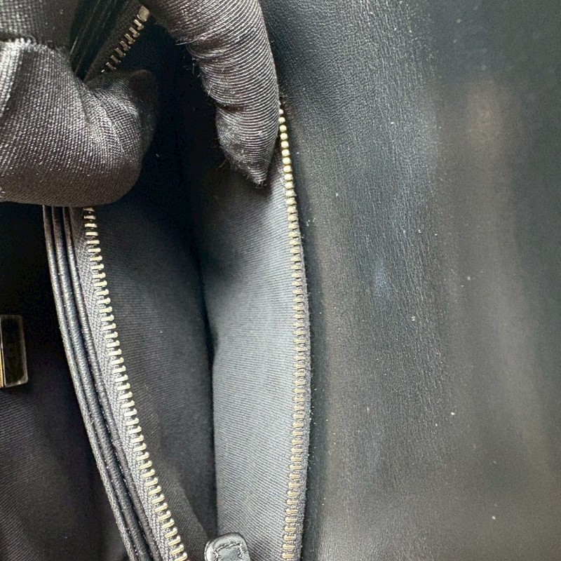 Chanel 金鍊調節釦黑皮菱格口蓋包 24-17