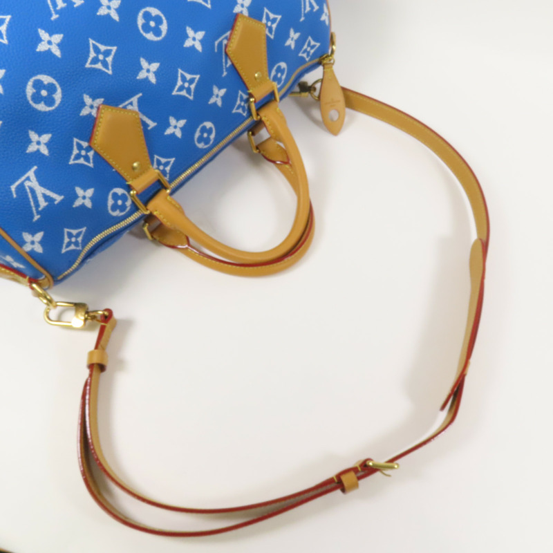 LOUIS VUITTON Monogram Calf Speedy P9 Bandouliere 40金扣手挽肩背兩用袋-7